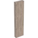 Mueble alto Geberit con una puerta y un espejo interior, compacto: 45x180cm, Cuerpo y frontal: nogal hickory/melamina con textura de madera